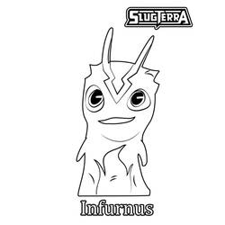 Infurnus the slug from Slugterra coloring page