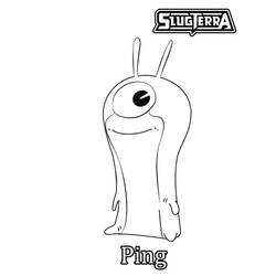 Ping the Slugterra slug standing upright coloring page