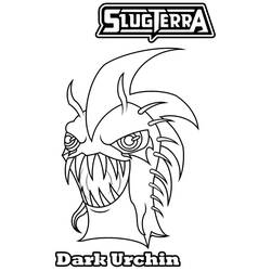 Dark Urchin slug with sharp teeth coloring page