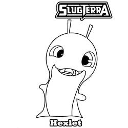 Hexlet smiling with big eyes coloring page