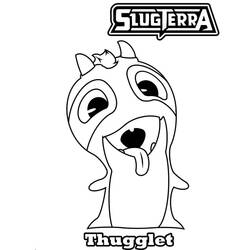 Thugglet with tongue sticking out coloring page