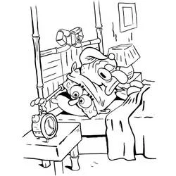 SpongeBob SquarePants and Squidward in the bedroom coloring page