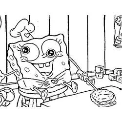 SpongeBob SquarePants playing with toys coloring page