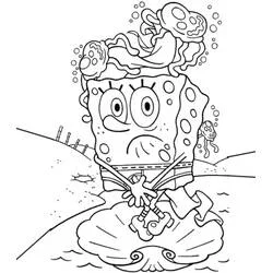 SpongeBob SquarePants juggling jellyfish coloring page