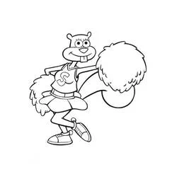 Sandy Cheeks holding a large acorn coloring page