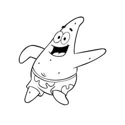 Patrick SquarePants in a cheerful pose coloring page