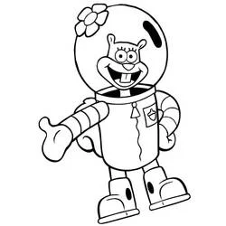 SpongeBob SquarePants in a space suit coloring page