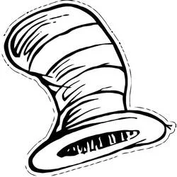 The Cat in the Hat's striped tall hat coloring page