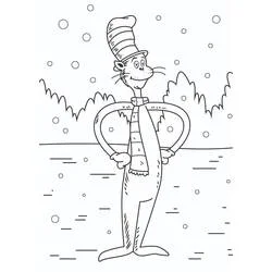 The Cat in the Hat standing with hands on hips coloring page