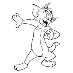 Tom striking a playful pose coloring page