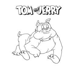 Tom and Jerry bulldog Spike lounging coloring page