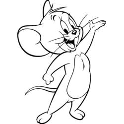Jerry waving with a big smile coloring page