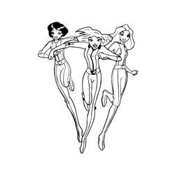Totally Spies running in action poses coloring page