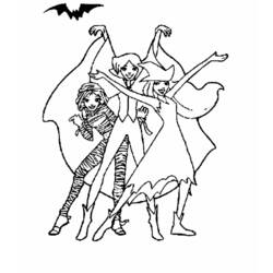 Totally Spies in Halloween costumes coloring page