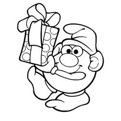Mister Potato Head holding a gift coloring page