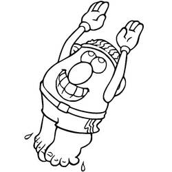 Mister Potato Head raising both arms coloring page