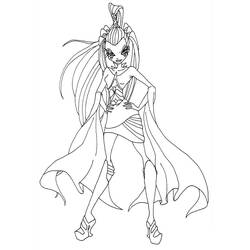 Icy in a stylish pose with flowing cape coloring page