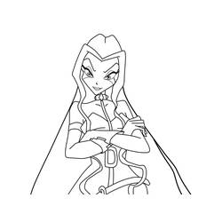 Darcy from Winx with arms crossed coloring page