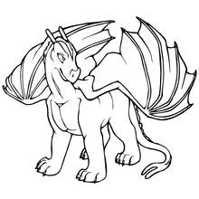 Dragon standing with wings spread coloring page