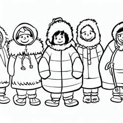 Eskimo - Free printable coloring pages