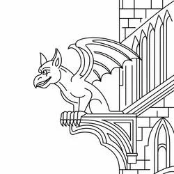 gargoyle - Free printable coloring pages
