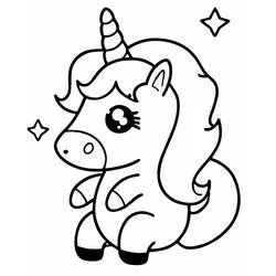 Kawaii Unicorn - Free printable coloring pages