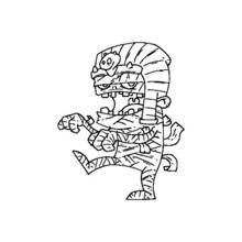 Mummy walking with arms outstretched coloring page