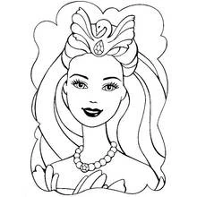 Barbie with a swan headpiece coloring page