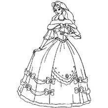 Princess Sissi in an elegant ball gown coloring page