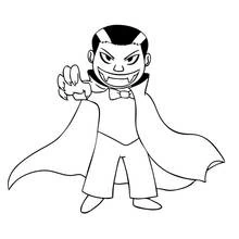 Vampire reaching forward with clawed hand coloring page