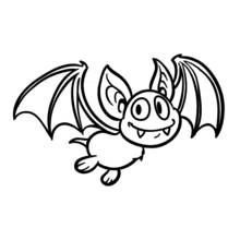 Vampire bat flying with wings spread coloring page