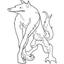 Werewolf standing on four legs coloring page