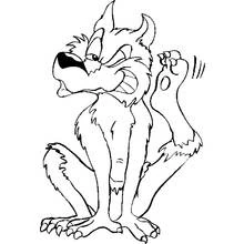 Werewolf scratching its back leg coloring page