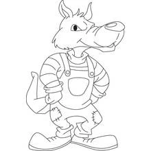 Werewolf wearing overalls coloring page