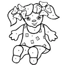 Baby doll with big bow pigtails coloring page