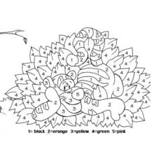 Cheshire Cat hidden among leaves coloring page