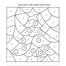 Christmas tree color by number coloring page
