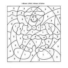 Gingerbread man color by number coloring page
