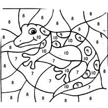 Little lizard resting on a leaf coloring page