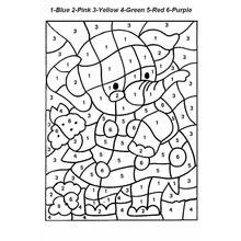 Elephant with number-coded zones coloring page