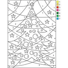 Christmas tree with stars and ornaments coloring page