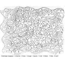 Color by number abstract mosaic pattern coloring page