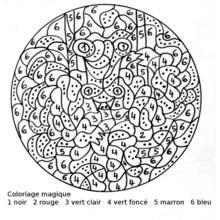 Crocodile hidden in a numbered circle coloring page