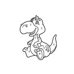 Baby dinosaur sitting with a big smile coloring page