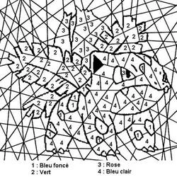 Ivysaur covered in numbered zones coloring page