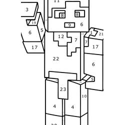 Minecraft Color by Numbers (Color by Number) coloring sheet #177930 for kids and adults