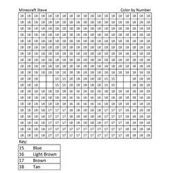 Printable Minecraft Color by Numbers (Color by Number) coloring picture #177937 for creative fun