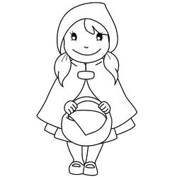 Little Red Riding Hood holding her basket coloring page