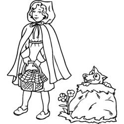 Little Red Riding Hood with the hidden wolf coloring page
