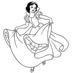 Snow White dancing in her dress coloring page